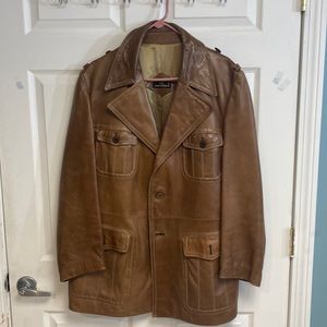 Brown leather jacket